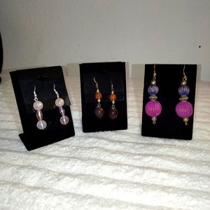 🟡Art deco earrings! 3 Pair of Vintage Earrings